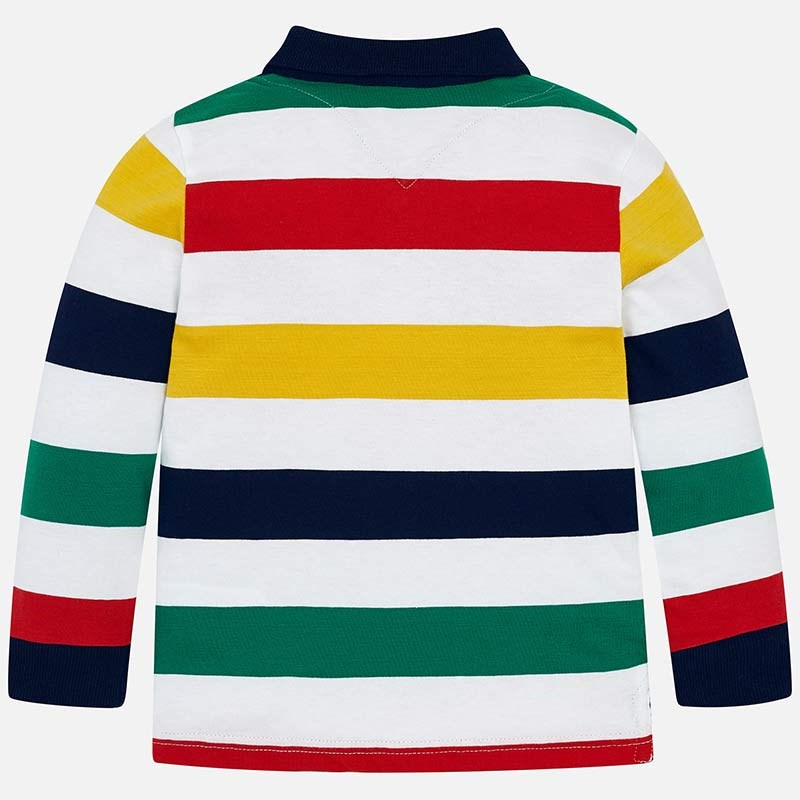 Mayoral Yazlık Erkek Çizgili Polo Yaka Uzun Kol T-shirt Kırmızı