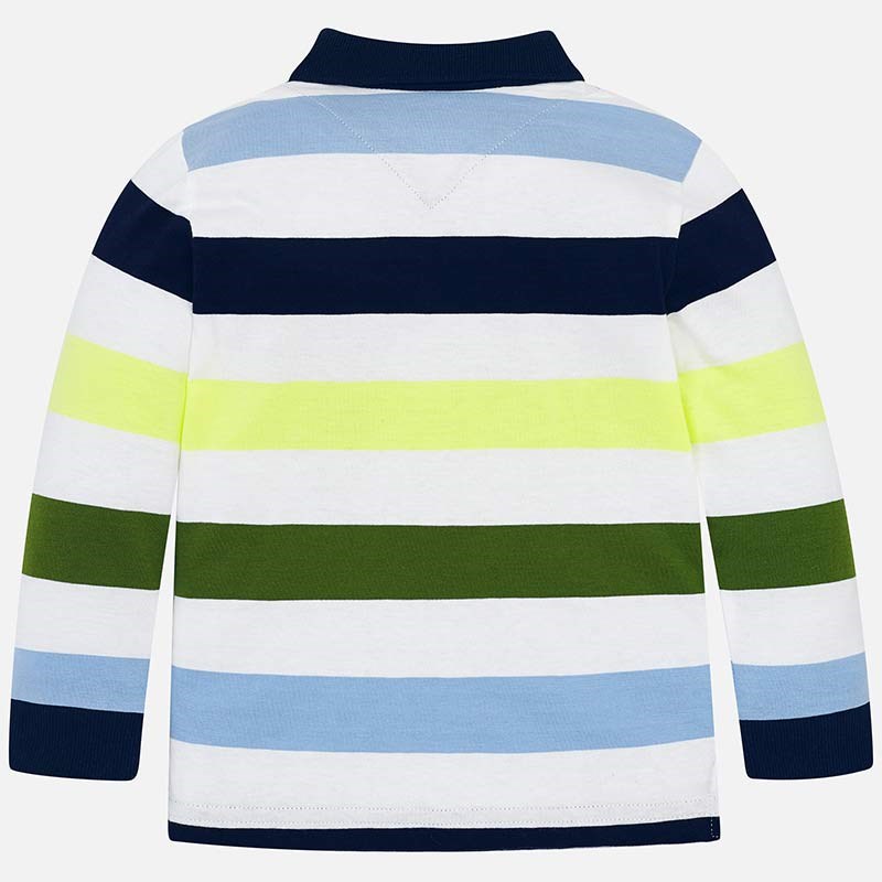 Mayoral Yazlık Erkek Çizgili Polo Yaka Uzun Kol T-shirt Sarı