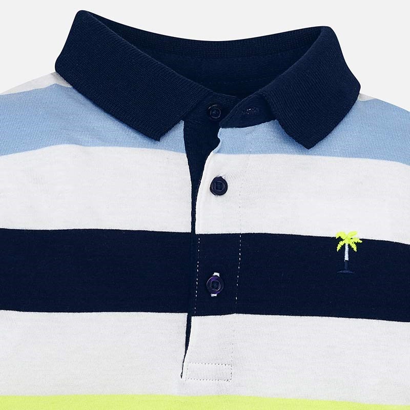 Mayoral Yazlık Erkek Çizgili Polo Yaka Uzun Kol T-shirt Sarı