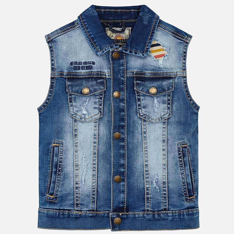 Mayoral Yazlık Erkek Denim Yelek Mavi