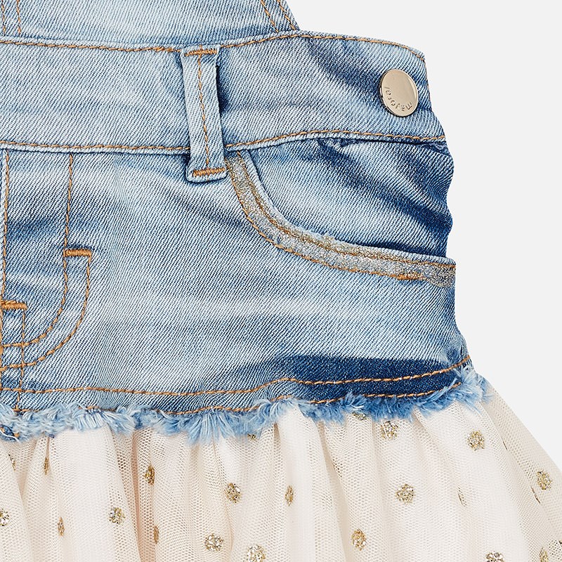 Mayoral Yazlık Kız Denim Salopet Elbise Sarı