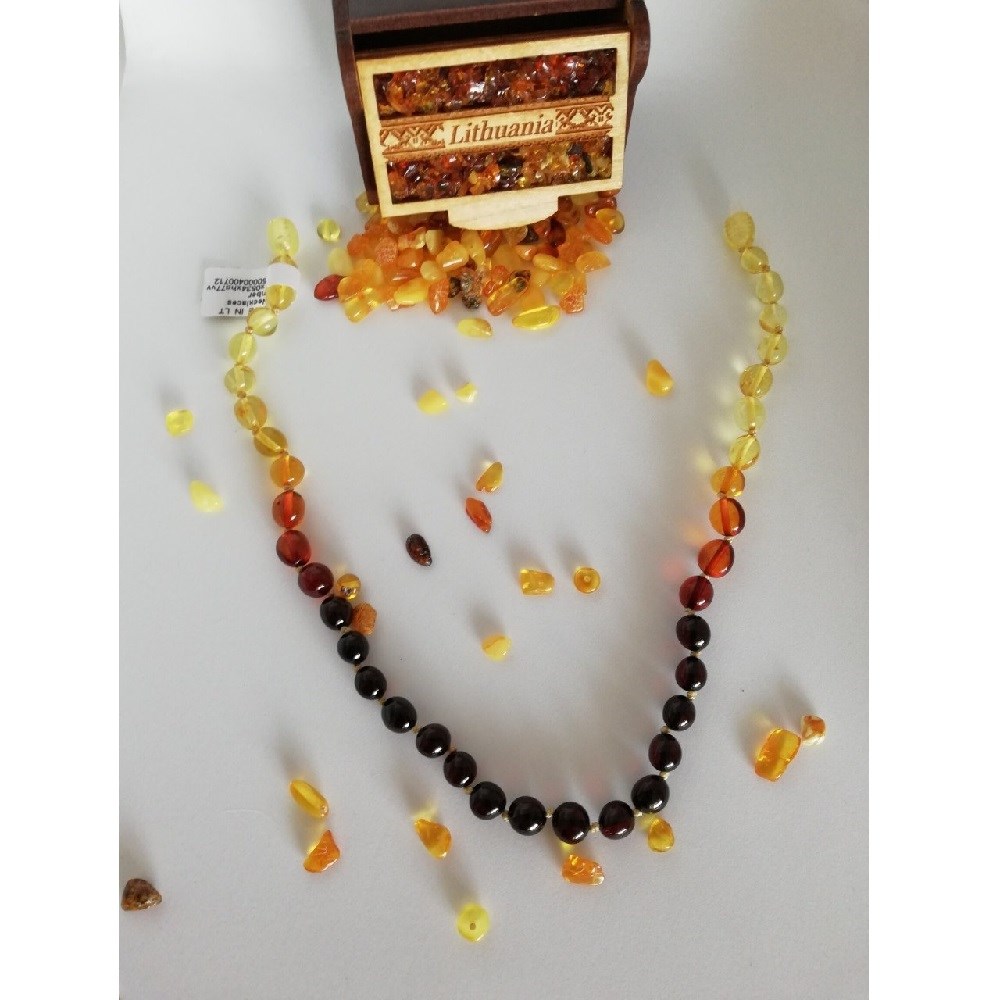 VeraZeyn Kehribar Yetişkin Kolye Rainbow Damla 45 cm Orjinal