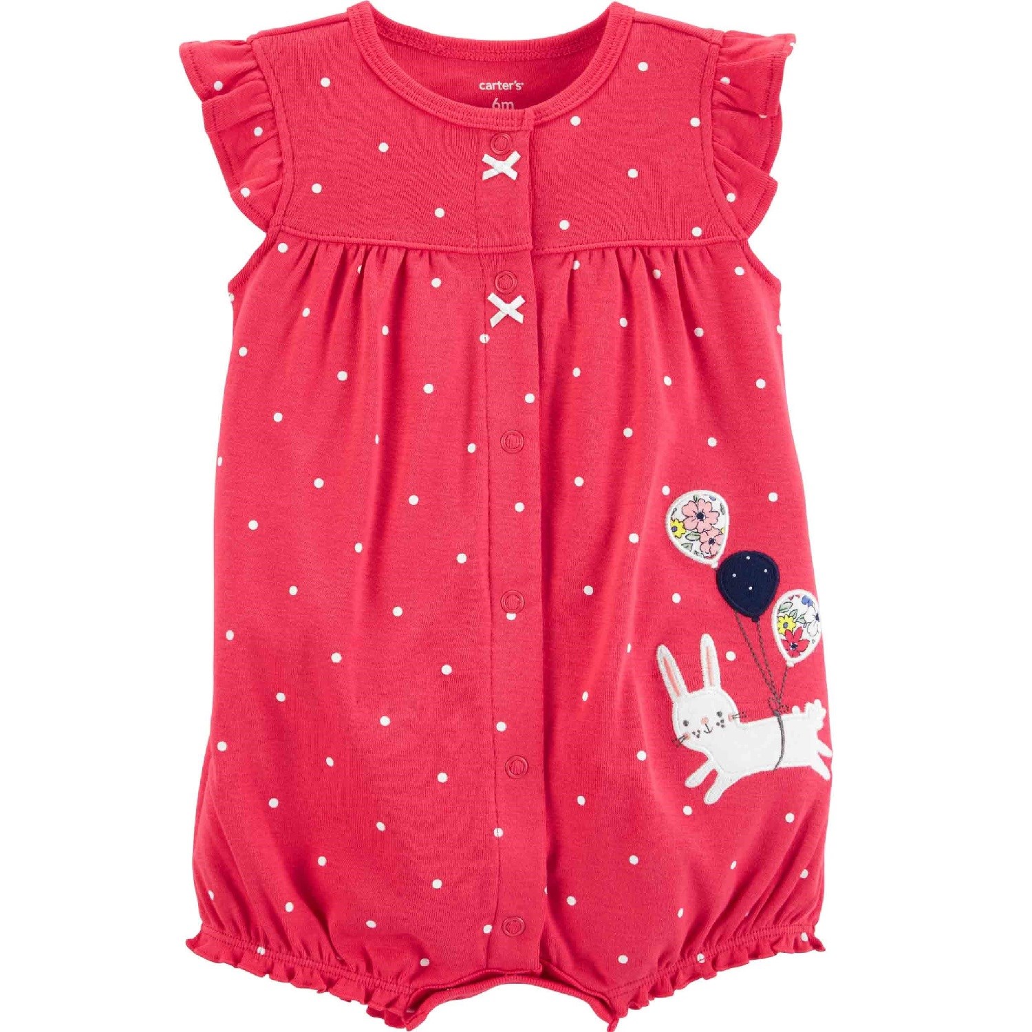 Carter's Yazlık Kız Bebek Romper Tulum Kırmızı