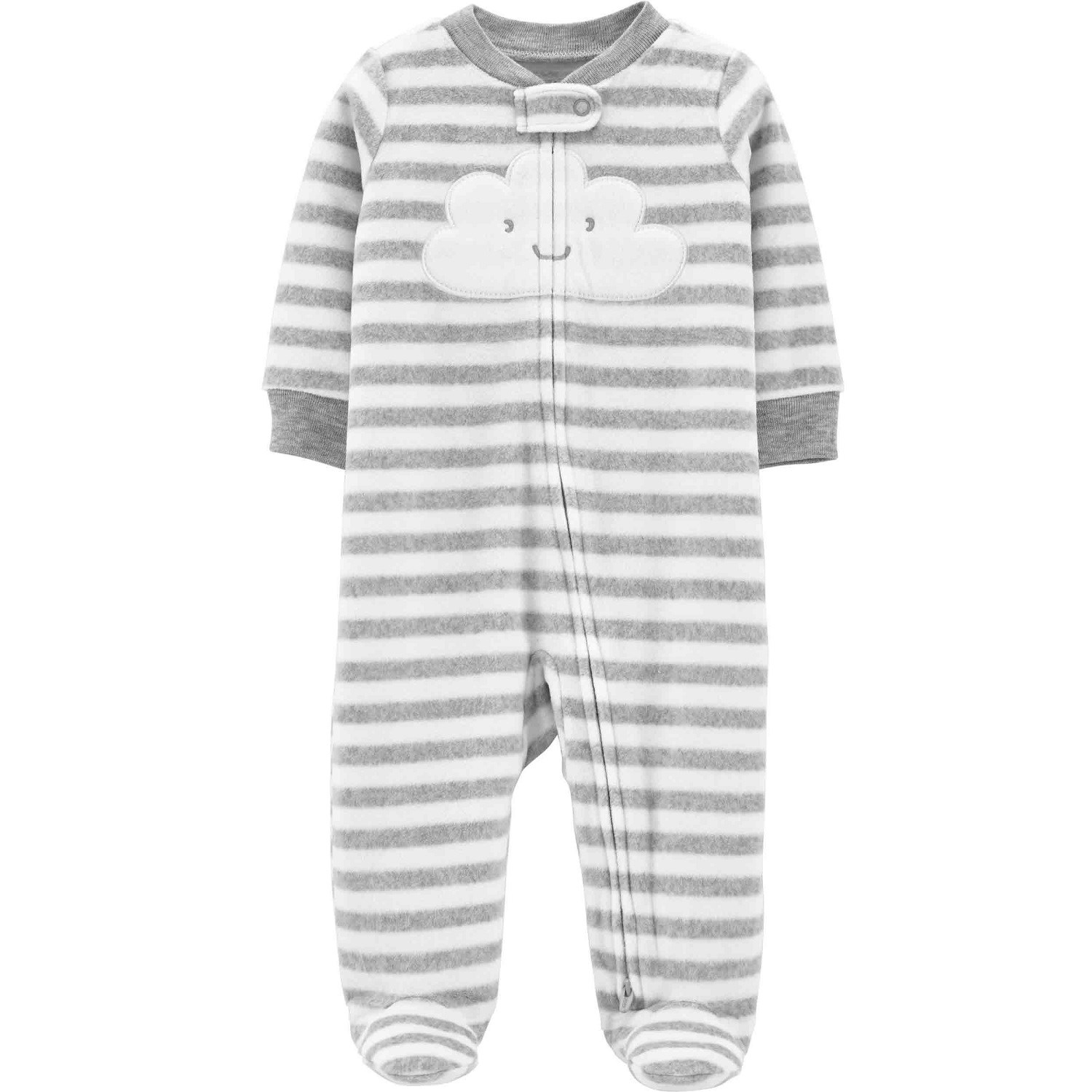 Carter's Kışlık Erkek Bebek Çizgili Polar Tulum Gri