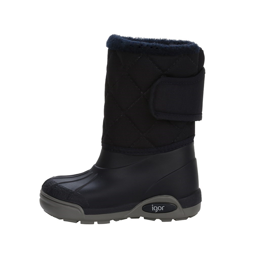 igor Çocuk Kürklü Kar Botu Topo Ski Nylon Navy Koyu Mavi