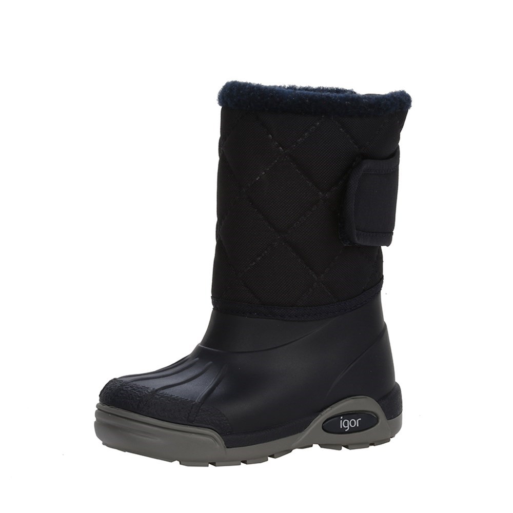 igor Çocuk Kürklü Kar Botu Topo Ski Nylon Navy Koyu Mavi