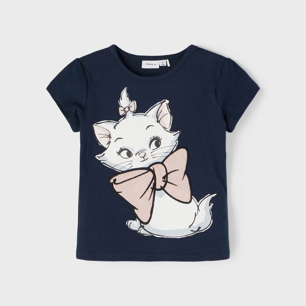 Name It Kız Yazlık Disney Lisanslı Kısa Kollu Tshirt Koyu Mavi