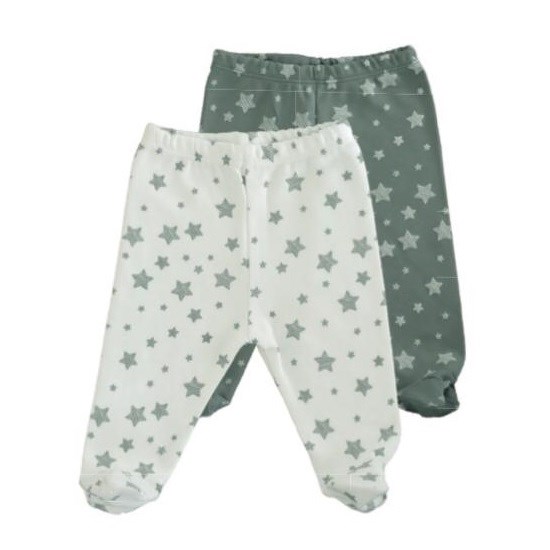 BabyCosy Organik Bebek Patikli Pijama Altı 2'li Gri