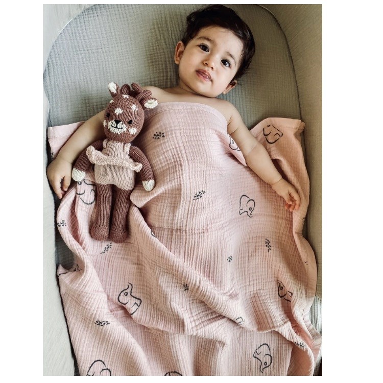 Baboo Pink Muslin Blanket - Pembe Müslin Battaniye Pembe