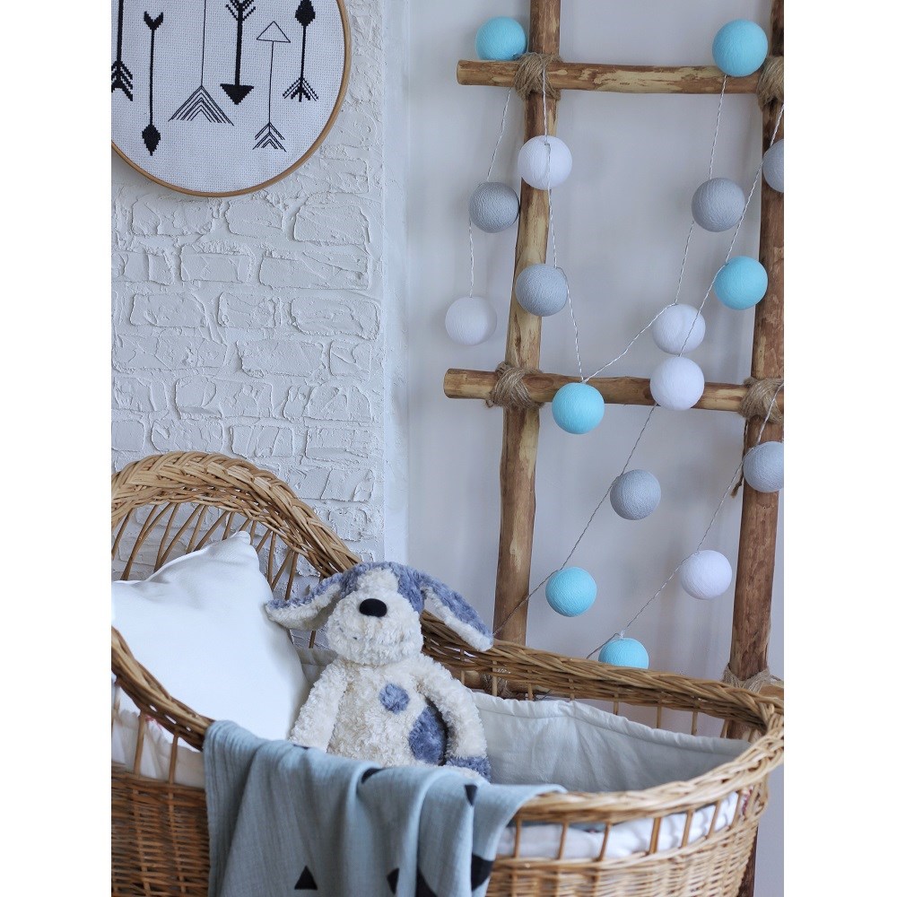 Boule De Petite Işıklı Top Blue Gray 