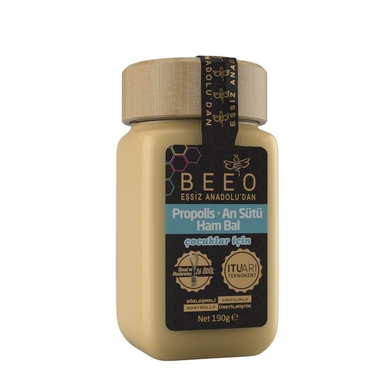 Bee'o Propolis+Arı sütü+ Ham Bal karışımı (PAB) Çocuklar için 190 gr 