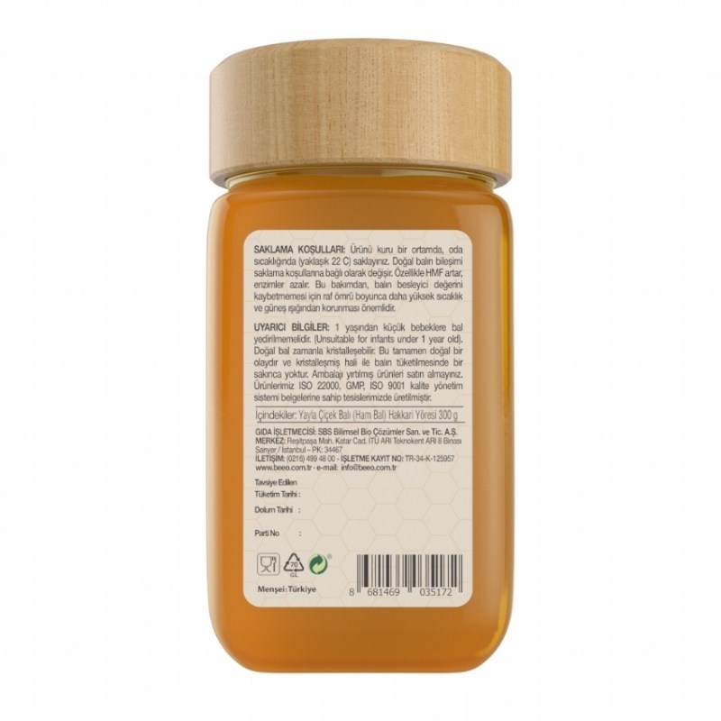 Bee'o Hakkari Yayla Çiçek Balı 300 gr 