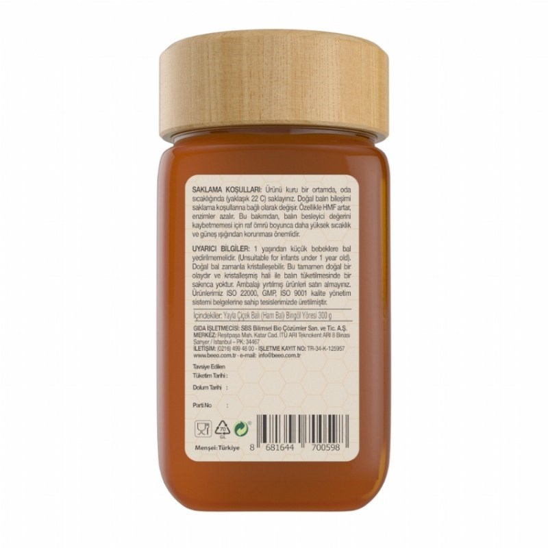 Bee'o Bingöl Yayla Çiçek Balı 300 gr 