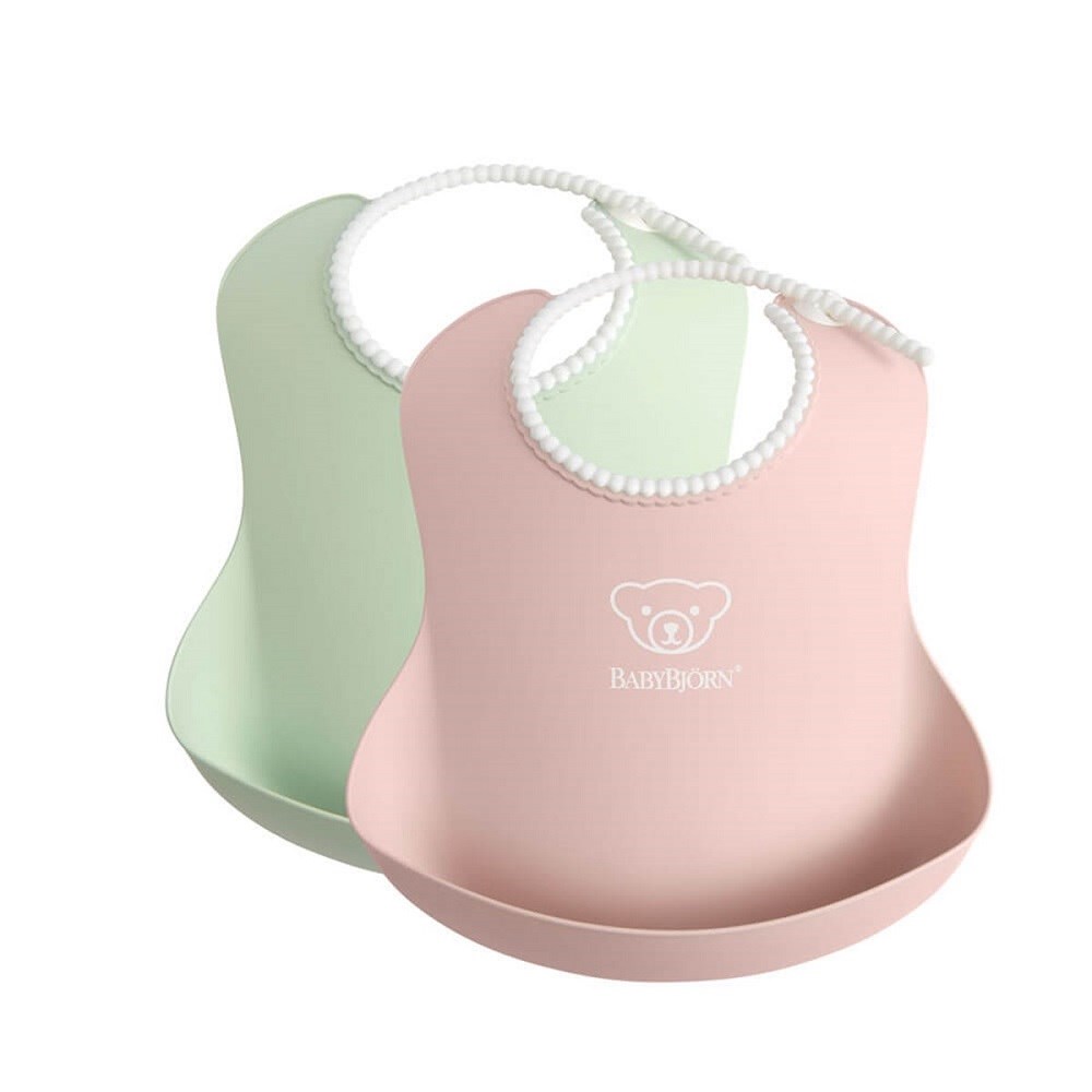 Babybjörn Yumuşak Plastik 2'li Önlük Powder Green Powder Pink 