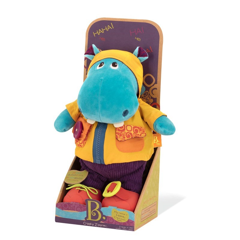 B Toys Giydirilebilir Peluş Hipopotam Giggly Zippies Han 1 Yaş+ Orjinal