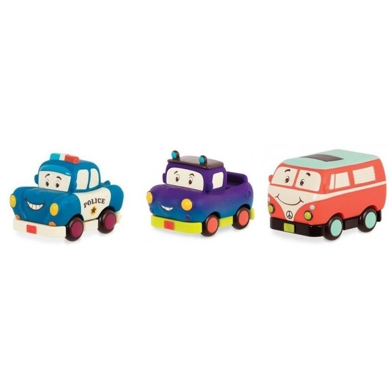 B Toys 3'lü Mini Çek Bırak Araba Seti 1 Yaş+ 