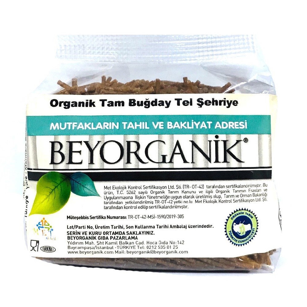 BEYORGANİK Organik Tam Buğday Tel Şehriye 250 gr 