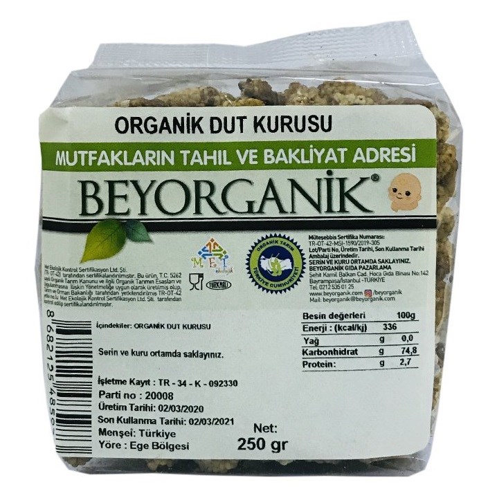BEYORGANİK Organik Dut Kurusu 250 gr 