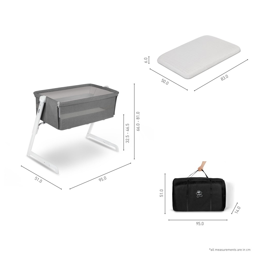 Cybex CBX Hubble Air Anne Yanı Beşik - Comfy Grey Orjinal
