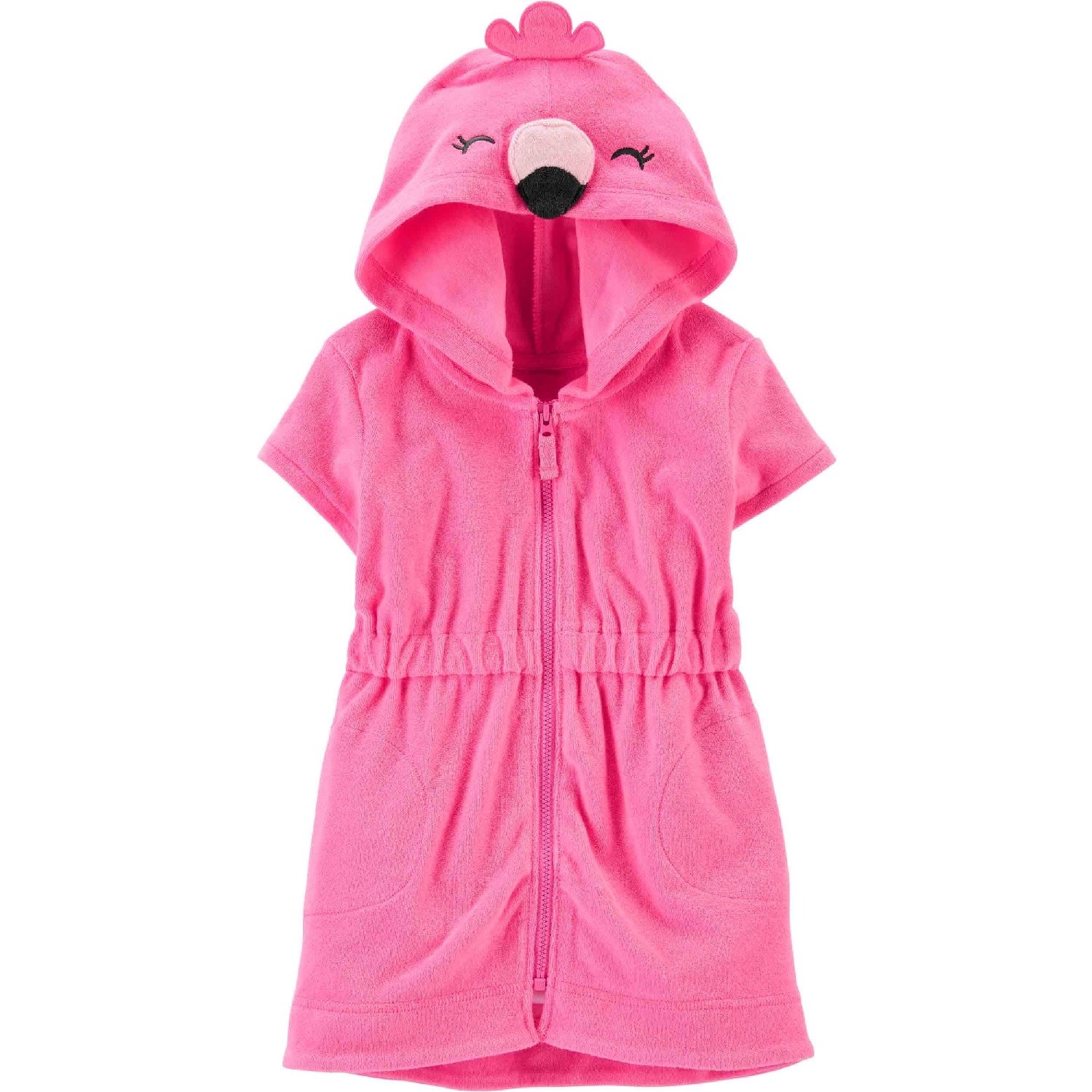 Carters Kız Bebek Kapşonlu Havlu Deniz Elbisesi  Pembe