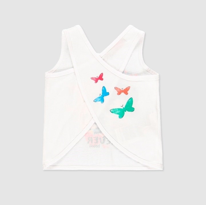 Boboli Yazlık Kız Penye Kısa Kol T-shirt Beyaz