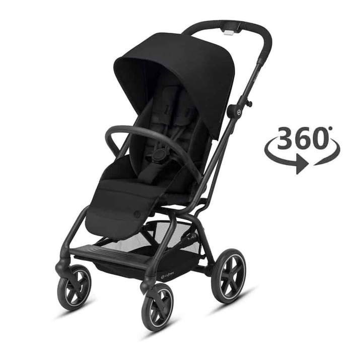 Cybex Eezy S Twist +2 Bebek Arabası Deep Black Kabin Boy 360 Derece Siyah