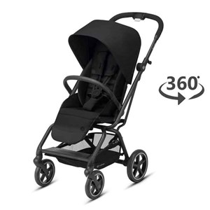 Cybex Eezy S Twist +2 Bebek Arabası Deep Black Kabin Boy 360 Derece