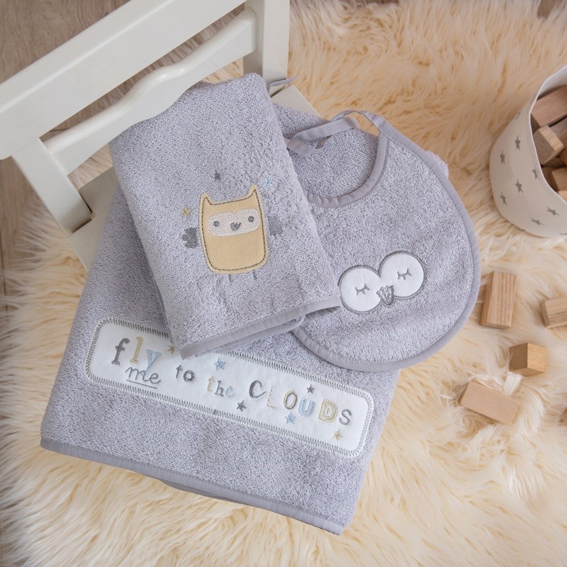 Funnababy 3'lü Banyo Seti Owlet Gri