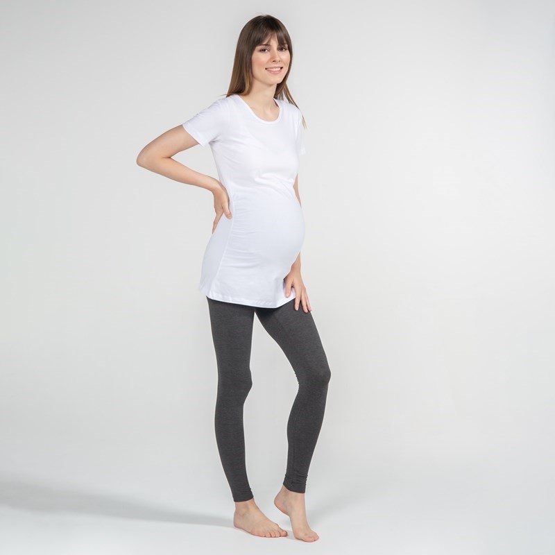 Funnamamma Bisiklet Yaka Hamile Tshirt Carina Beyaz