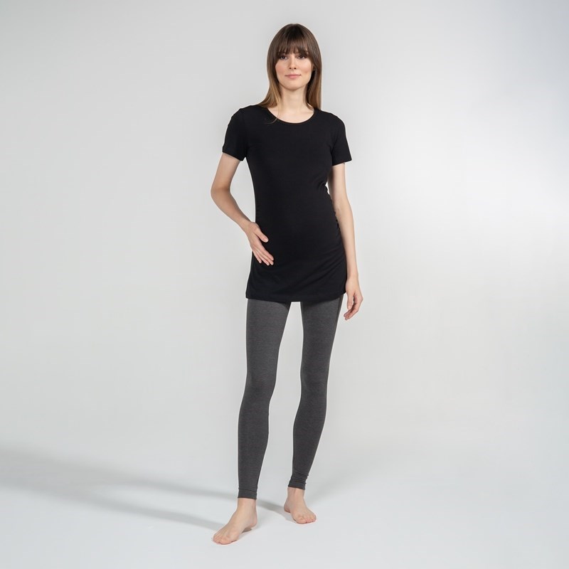 Funnamamma Bisiklet Yaka Hamile Tshirt Carina Siyah