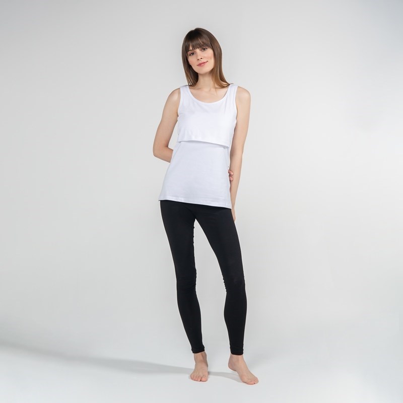 Funnamamma Atlet Yaka Emzirme Tshirt Paola Beyaz