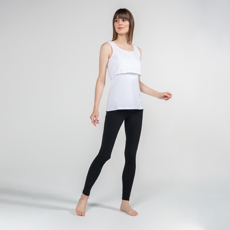 Funnamamma Atlet Yaka Emzirme Tshirt Paola Beyaz