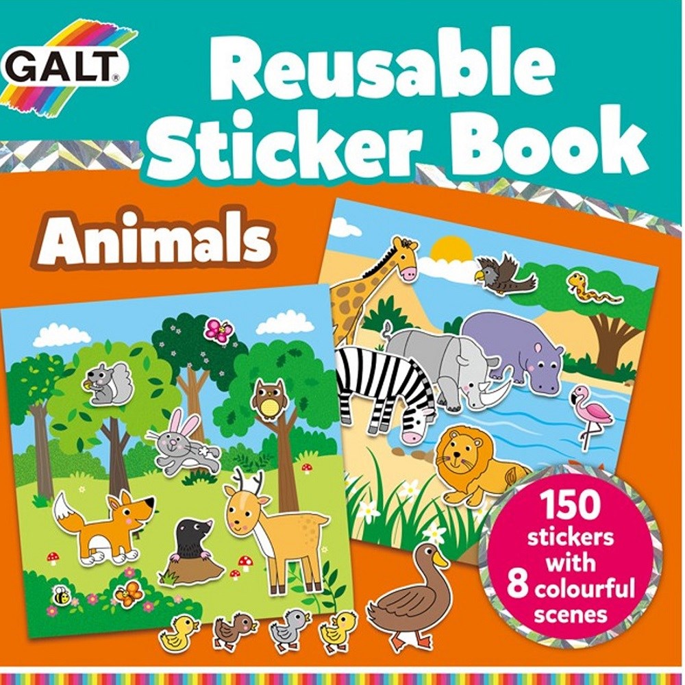 Galt Reusable Sticker Animal Çıkartma Kitabı 3 Yaş+ Orjinal