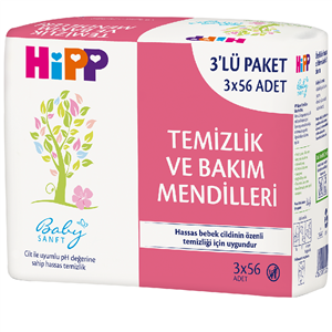 Hipp Babysanft Temizlik Ve Bakım Mendilleri 3x56 Adet