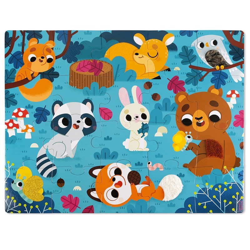 Janod 20 Parça Dokun Hisset Puzzle Hayvanlar 