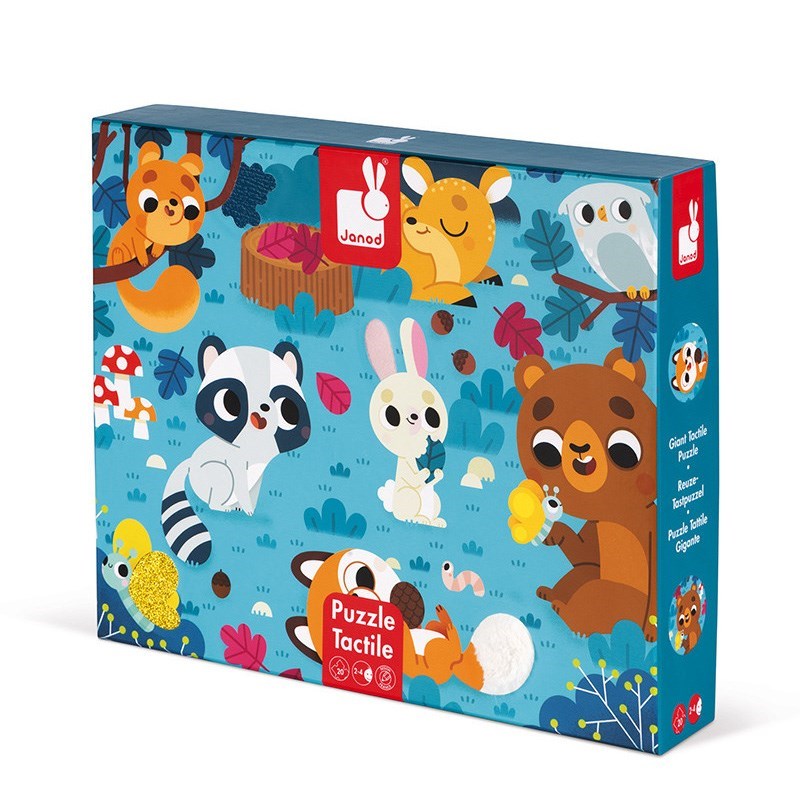 Janod 20 Parça Dokun Hisset Puzzle Hayvanlar 