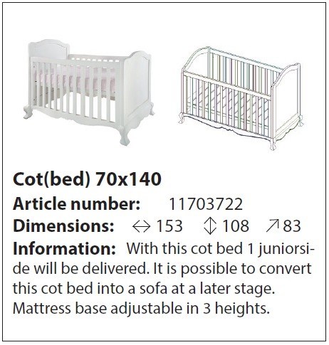 Kidsmill Royal Cot Bed - Karyola 70x140 cm Orjinal