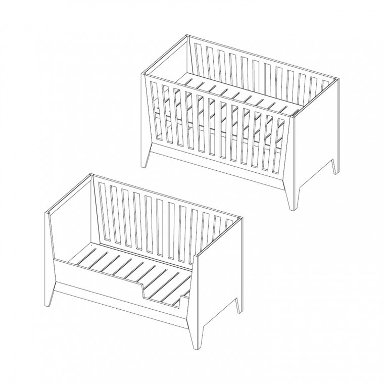 Kidsmill Nikki White Cot Bed - Beşik 70x140 cm Orjinal