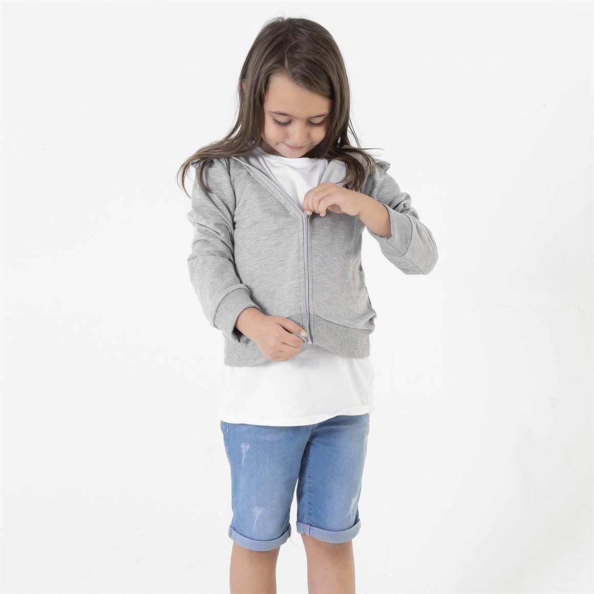 Kral Şakir Lisanslı Kapşonlu S-shirt - Canan Gri