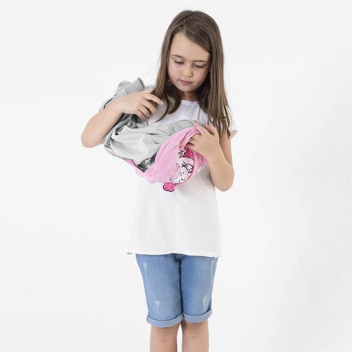 Kral Şakir Lisanslı Kapşonlu S-shirt - Canan Gri
