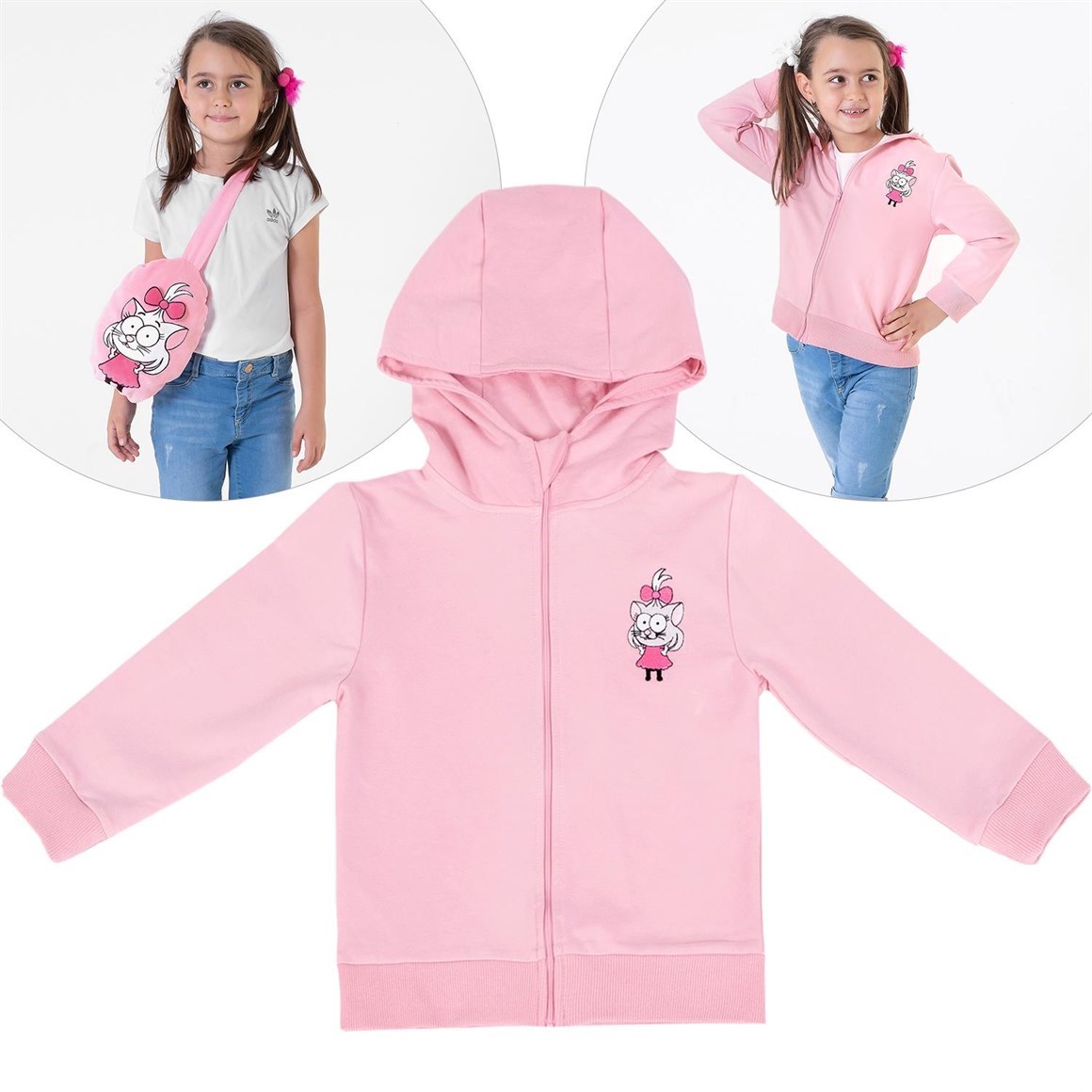 Kral Şakir Lisanslı Kapşonlu S-shirt - Canan Pembe