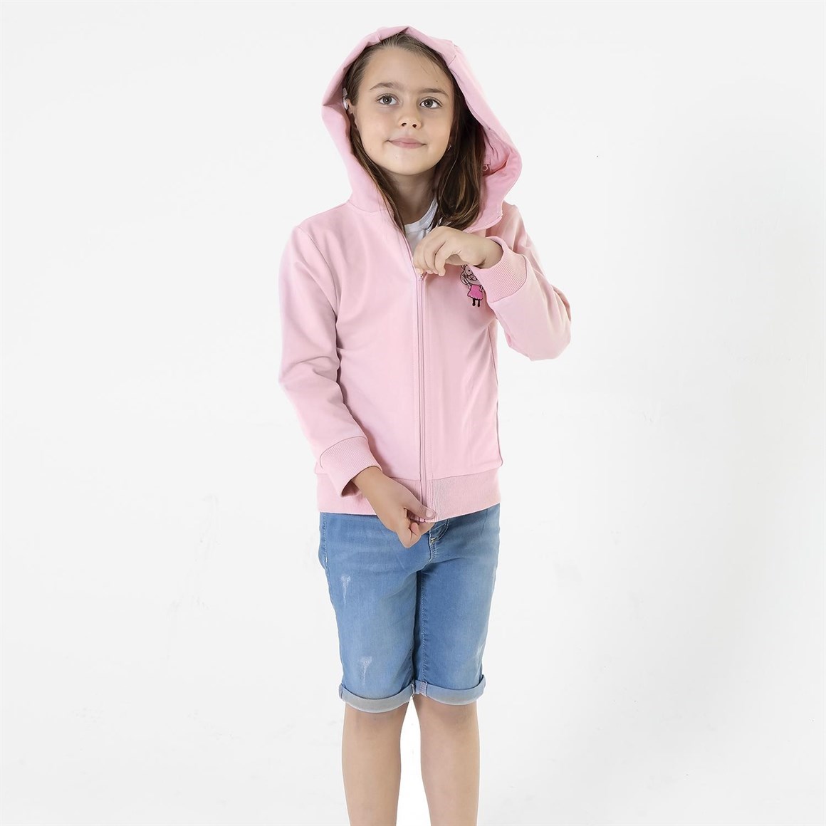 Kral Şakir Lisanslı Kapşonlu S-shirt - Canan Pembe