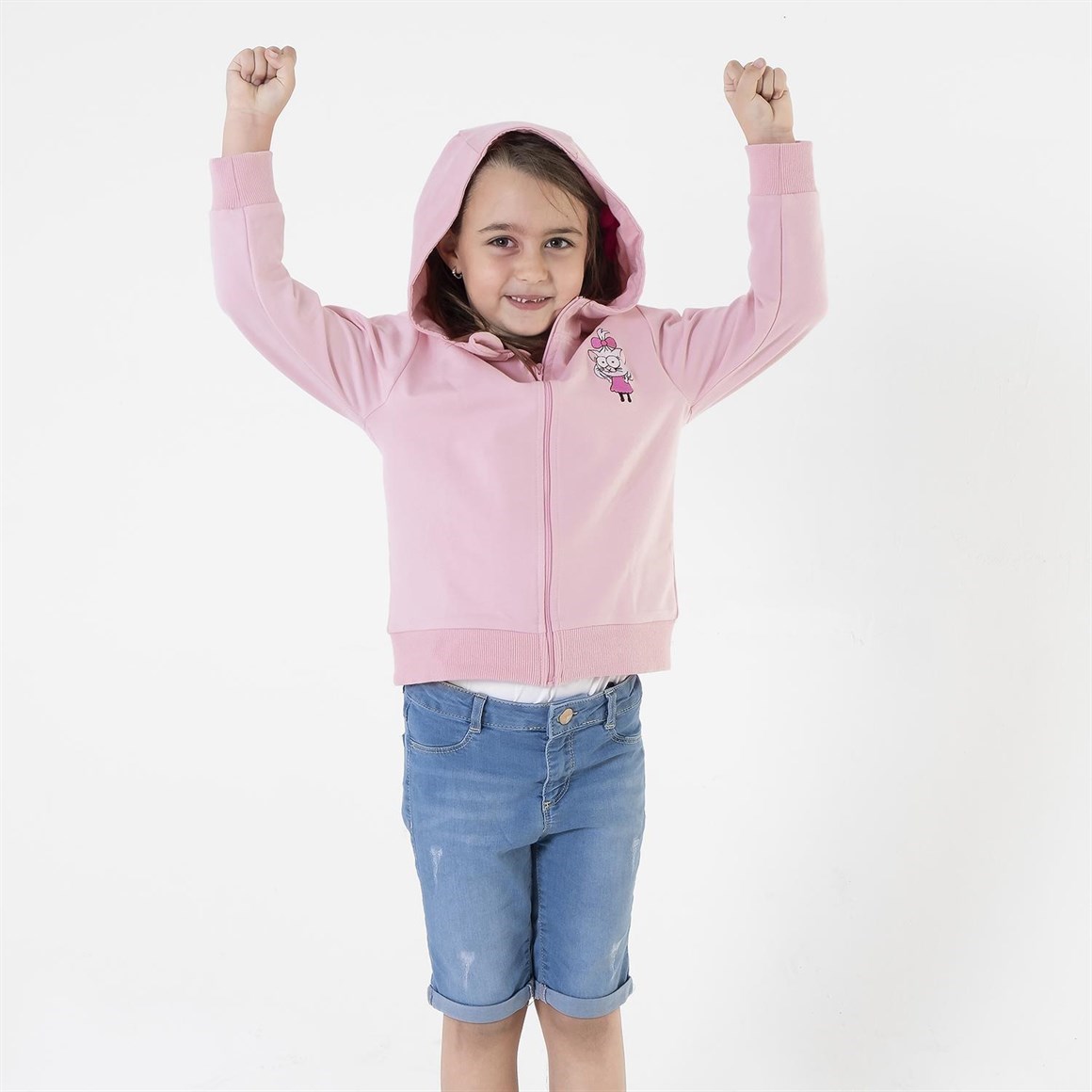 Kral Şakir Lisanslı Kapşonlu S-shirt - Canan Pembe