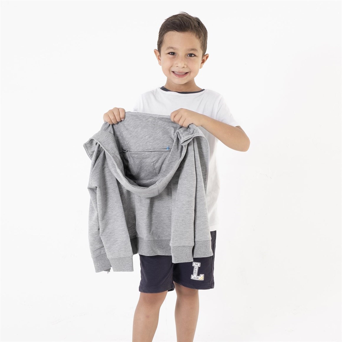 Kral Şakir Lisanslı Kapşonlu S-shirt - Şakir Gri