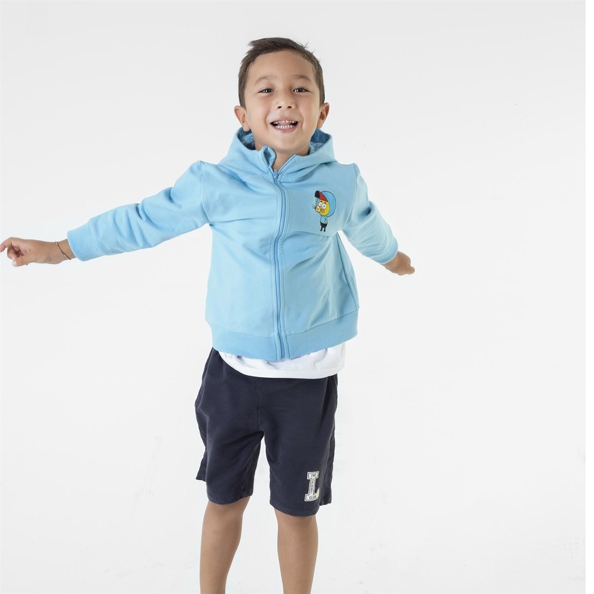 Kral Şakir Lisanslı Kapşonlu S-shirt - Şakir Mavi