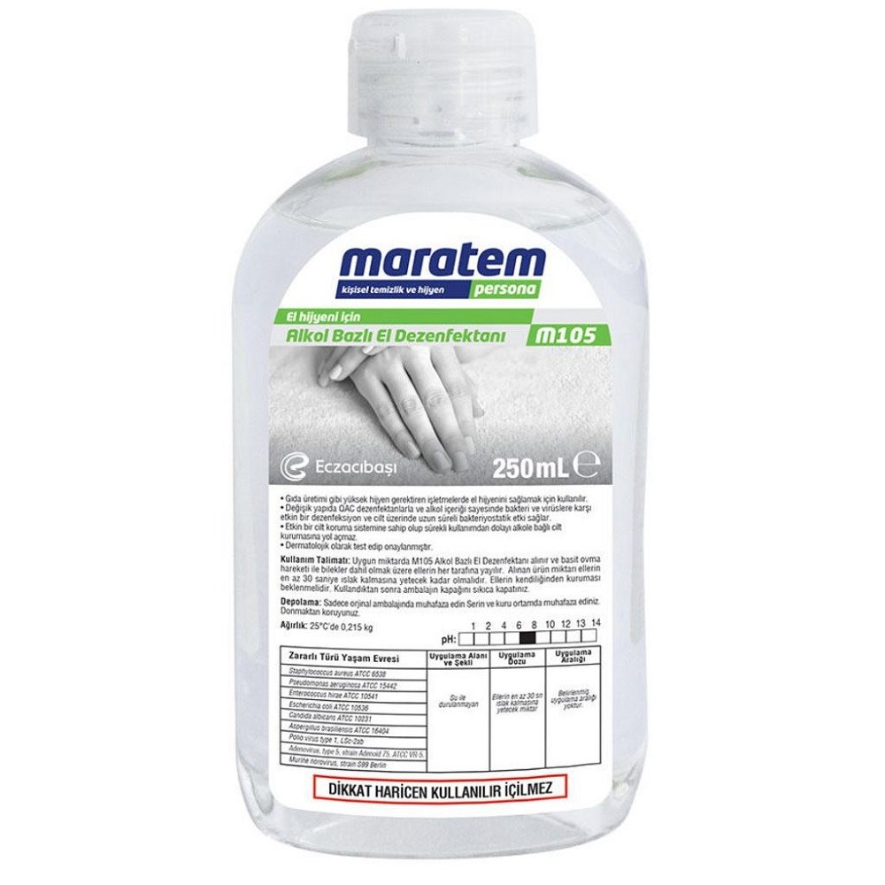 Maratem M105 Alkol Bazlı El Dezenfektanı 250 ml Orjinal