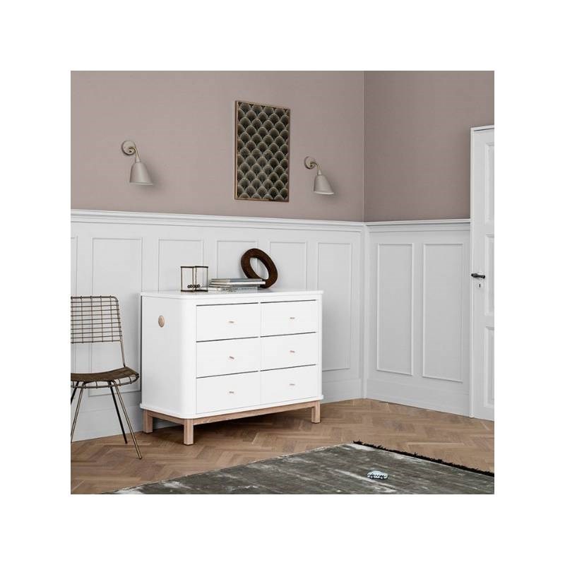 Oliver Furniture Bebek Odası Şİfonyer 6 Çekmece White/Oak Orjinal