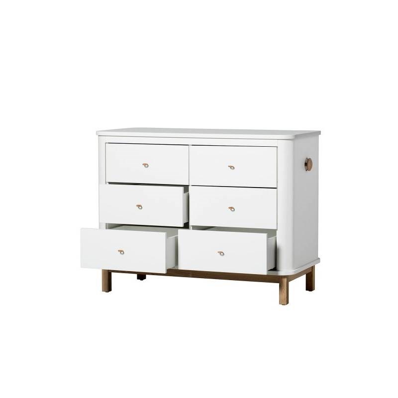 Oliver Furniture Bebek Odası Şİfonyer 6 Çekmece White/Oak Orjinal