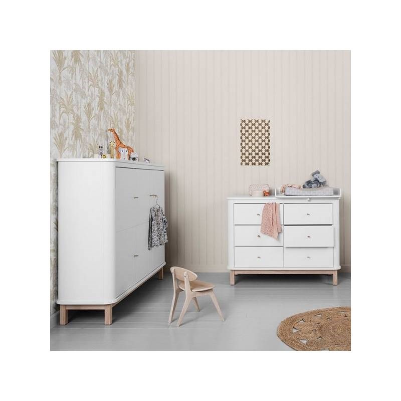 Oliver Furniture Bebek Odası Şİfonyer 6 Çekmece White/Oak Orjinal