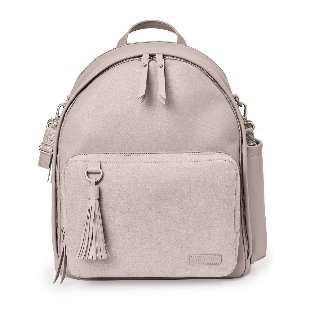 Skip Hop Greenwich Simply Chic Bebek Bakım Sırt Çantası-Portobello Suede Krem
